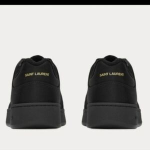 NWT SL Saint Laurent SL/61 Black Lace Up Low Top Sneakers | Size 8
